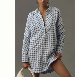 BNWT! Maeve Long-Sleeve Collared Popover Mini Dress SIZE S